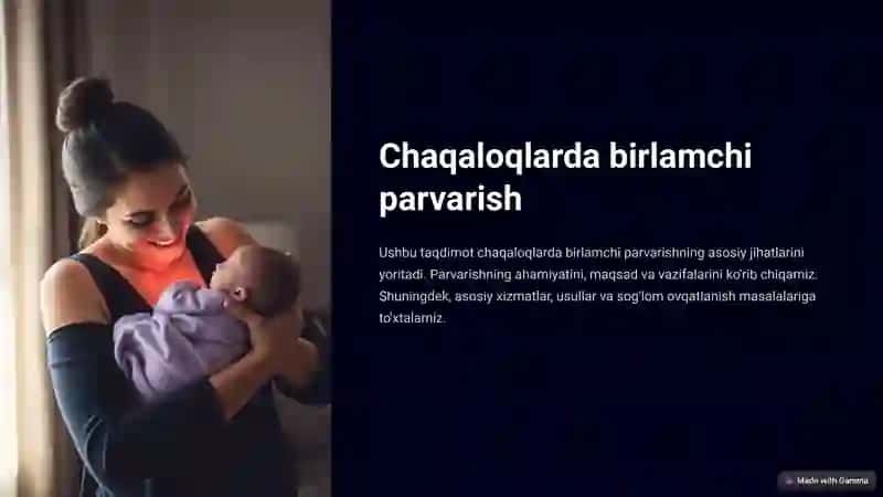 Chaqaloqlarda birlamchi parvarish 2
