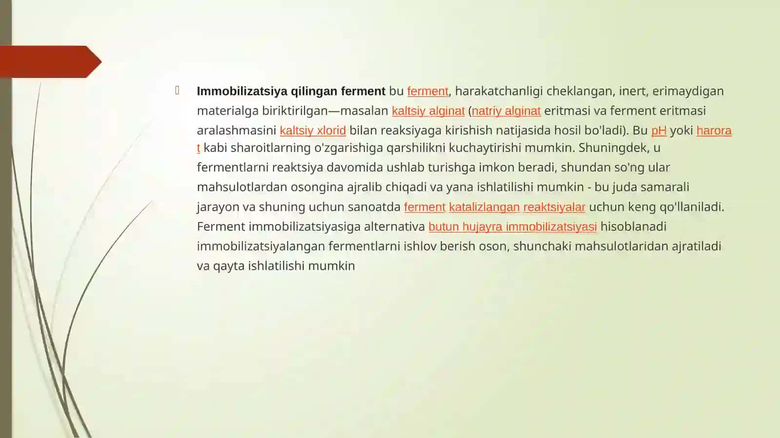 IMMOBILLANGAN FERMENTLAR ISHTIROKIDA BIOYOQILG’I OLISH. 2