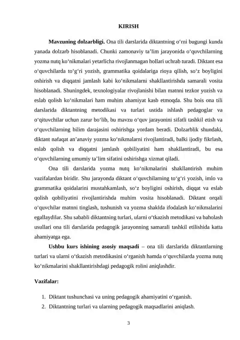 Ona tili darslarida diktantlarning turlari va metodikasi 2