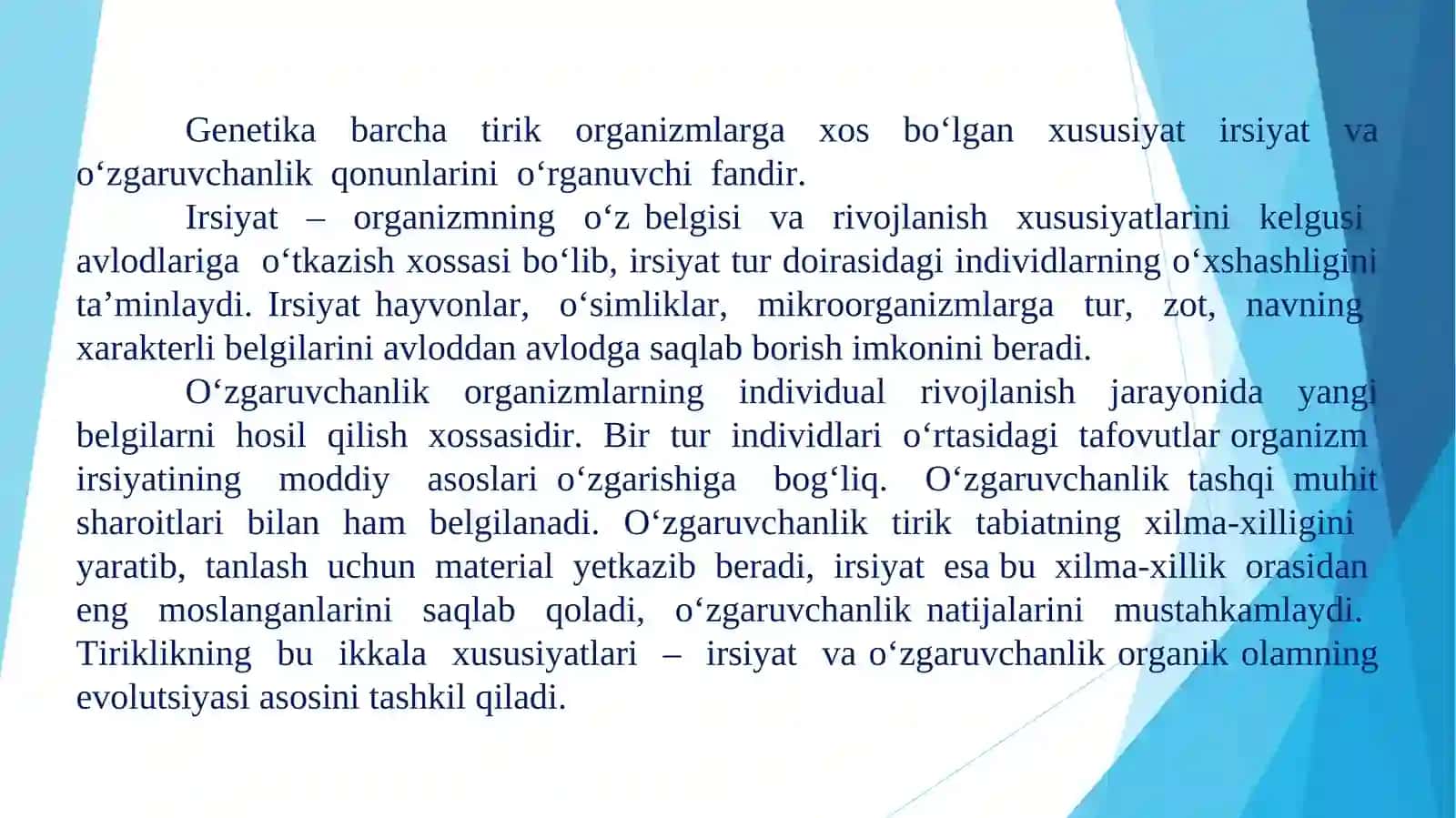 IRSIYATNING UMUMIY QONUNIYATLARI MENDELNING IRSIYAT QONUNLARI VA ULARNING MOHIYATI 2