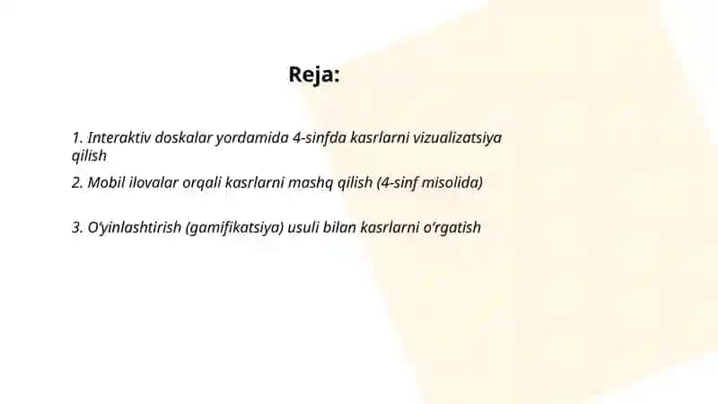 Kasrlarni oʻrgatish innovatsion texnologiyalardan foydalanish 2