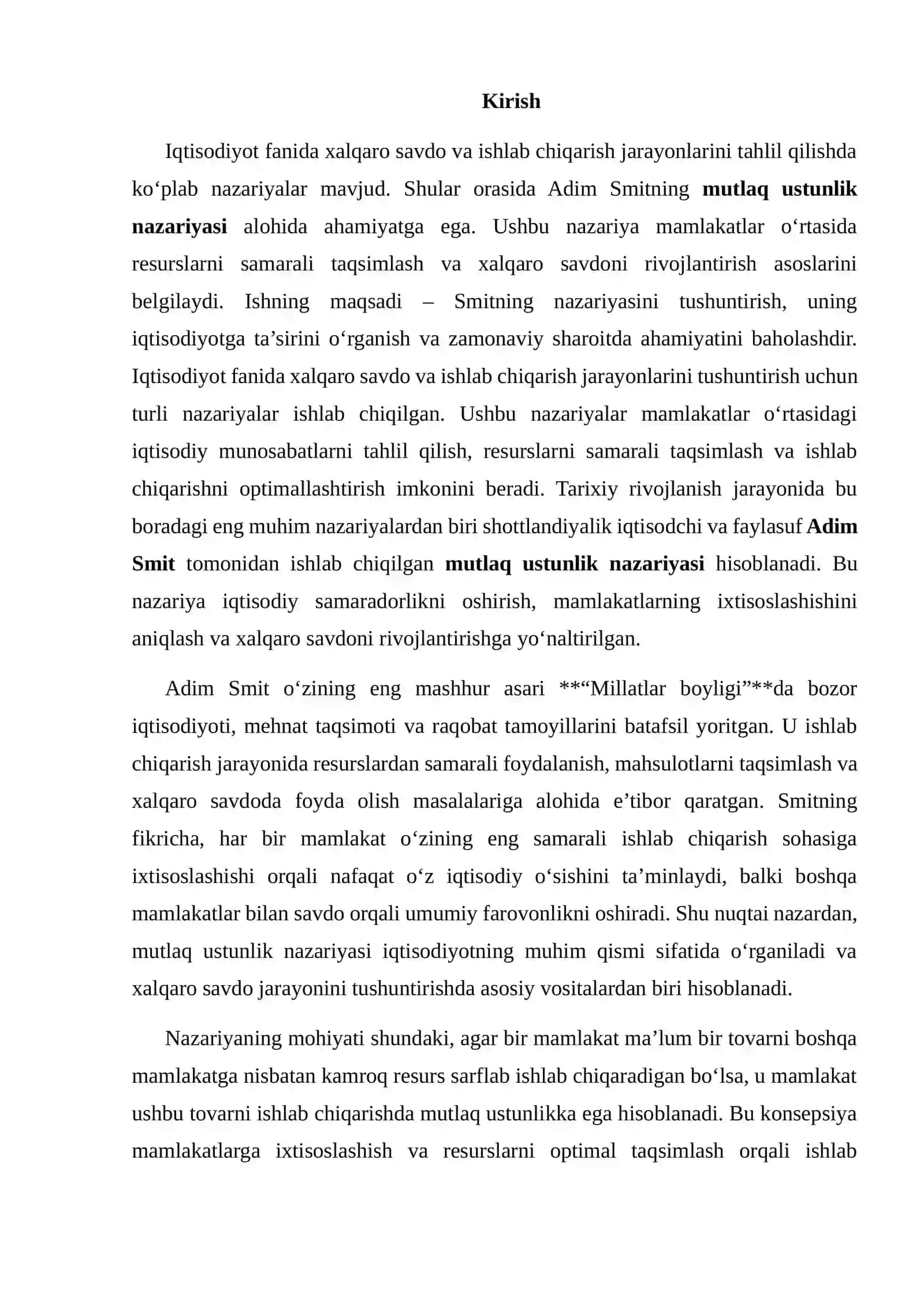 Adim Smitning Mutlaq Ustunlik Nazariyasi 2