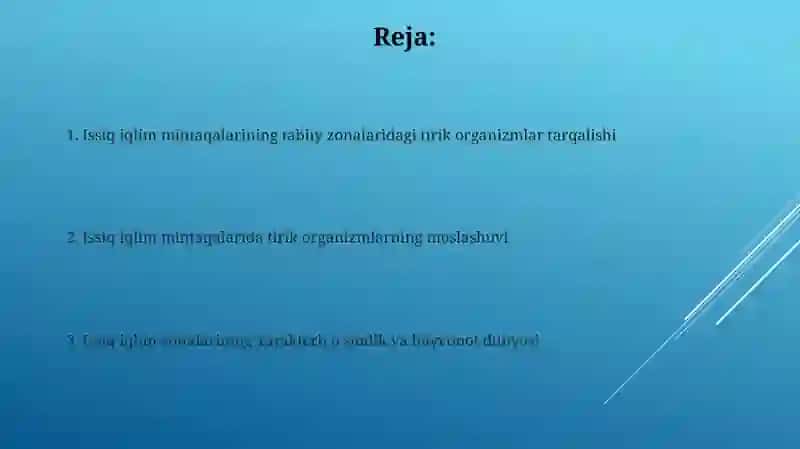 Issiq iqlim mintaqalarining tabiat zonalarida tirik organizmlarning tarqalishi 2