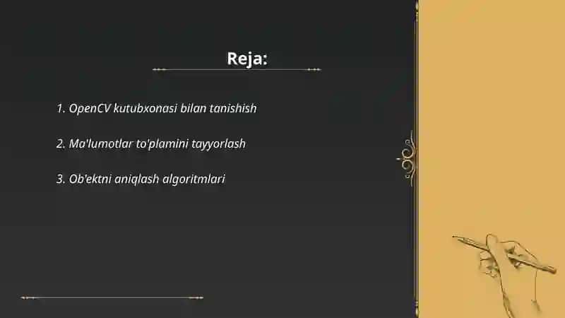 Open CV yordamida obyektlarni tanuvchi model qurish 2