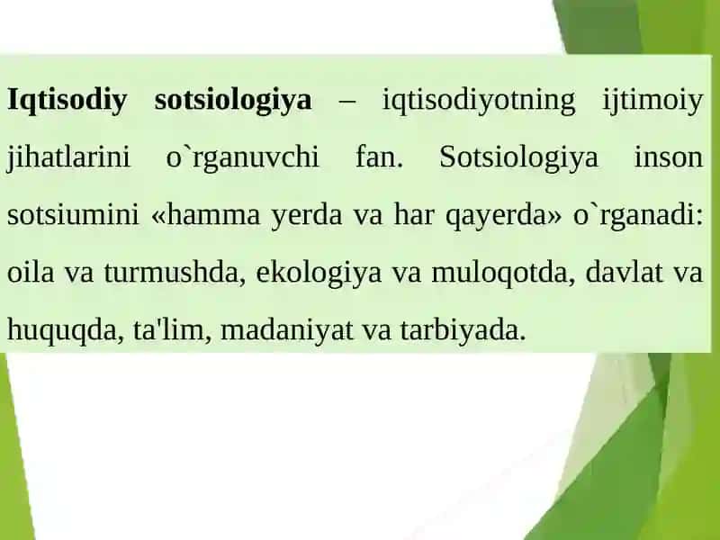 Iqtisodiysotsiologiya Fanining Predmeti va Vazifalari 2