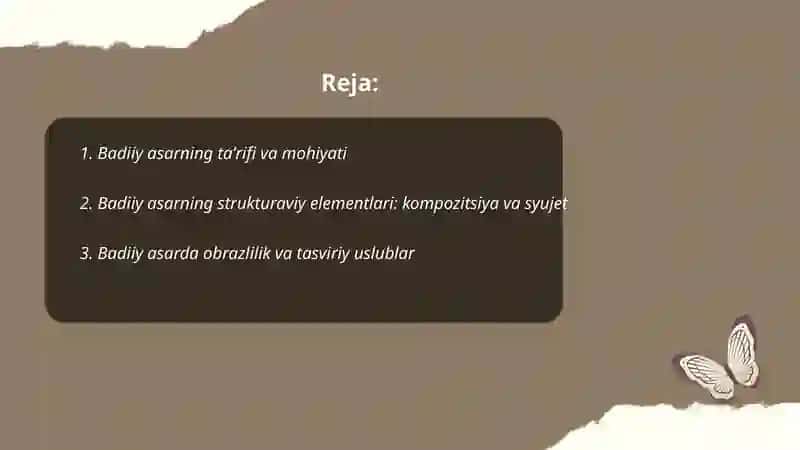 Badiiy asar va unga xos xususiyatlar 2