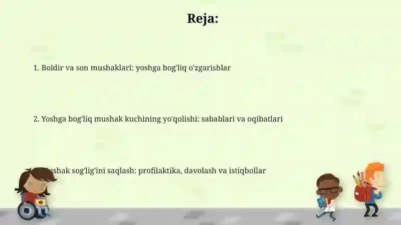 Chanoq va son mushaklari. Ularning yoshga doir xususiyatlari 2