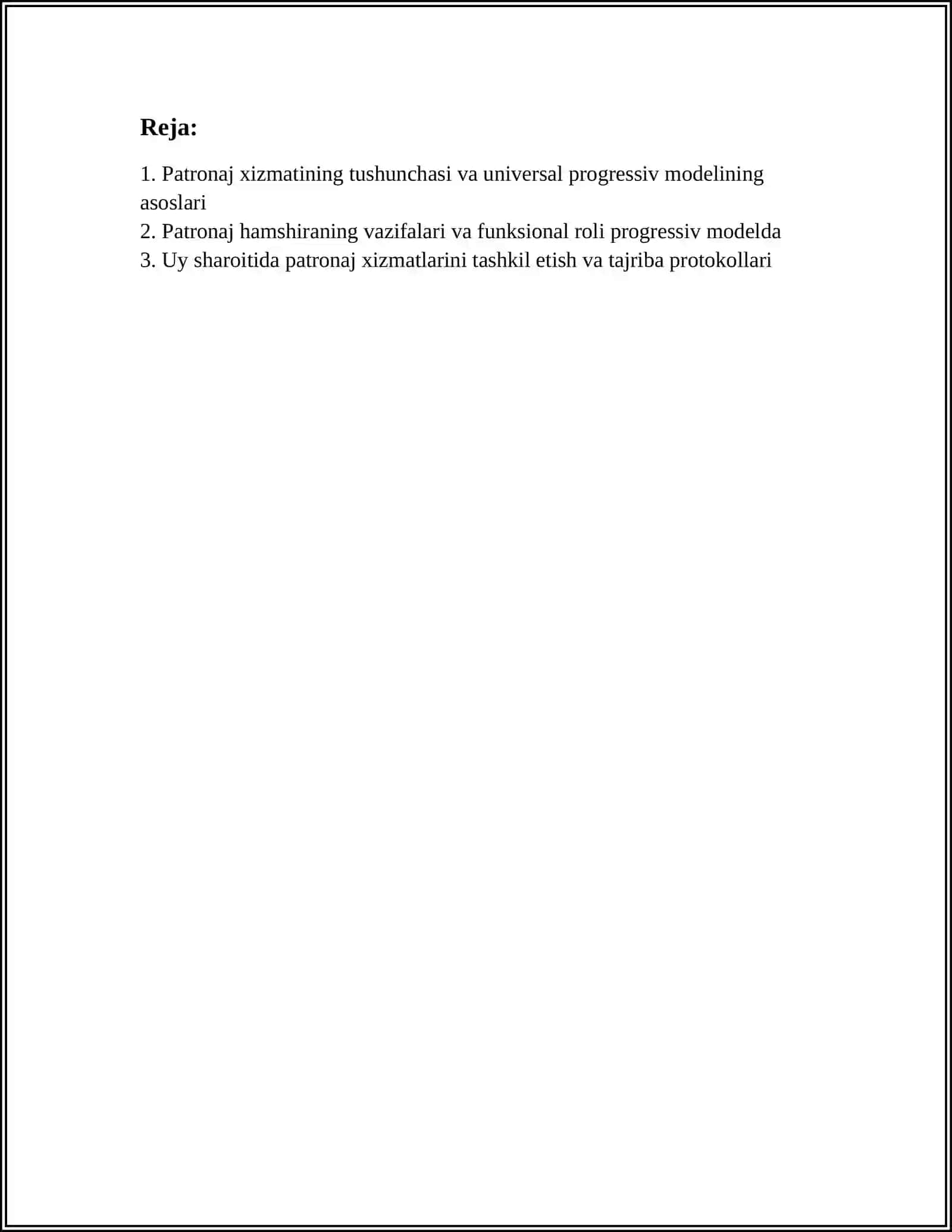 PATRONAJ XIZMATINING UNIVERSAL PROGRESSIV MODELI 2