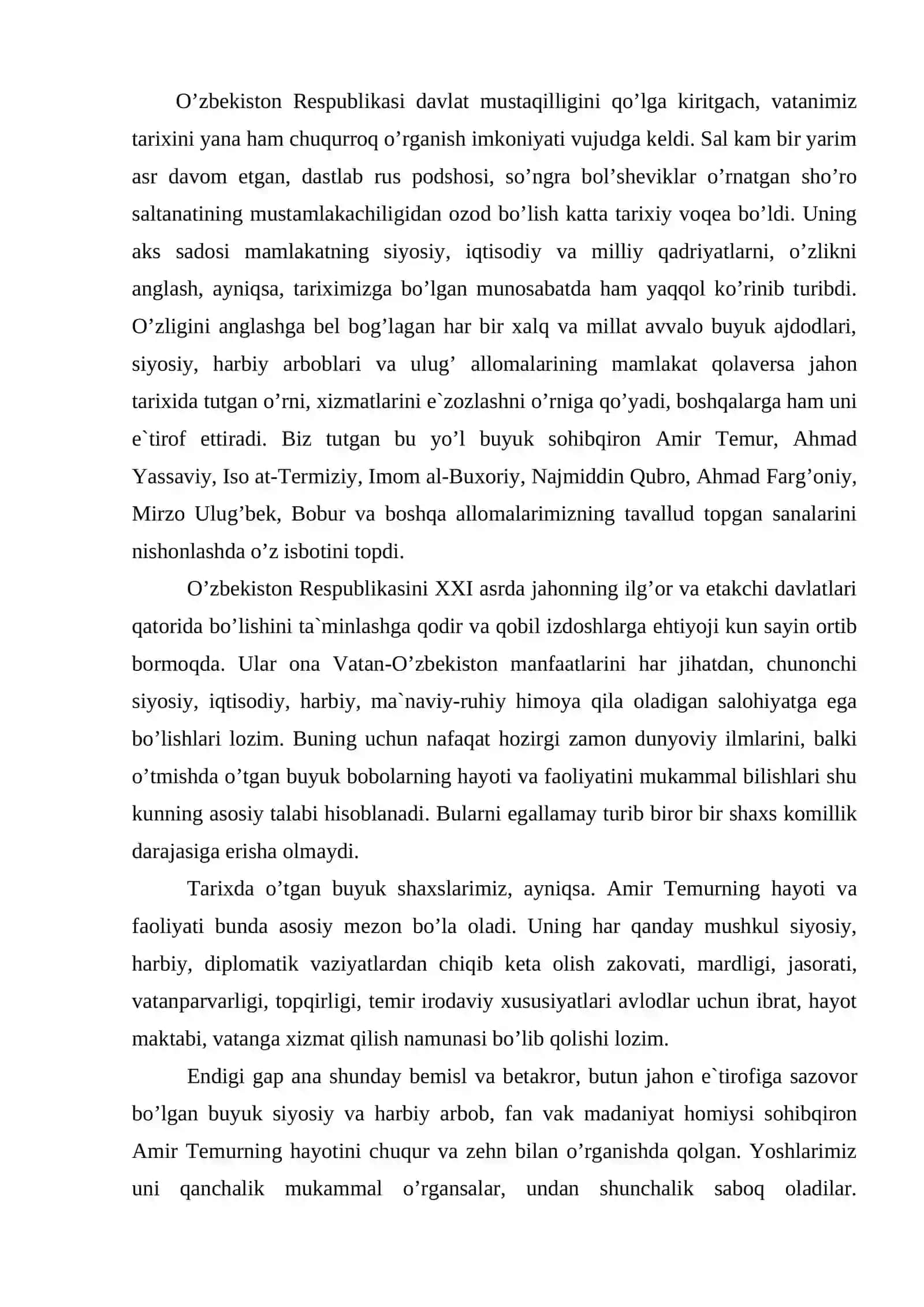 AMIR TEMUR HAYOTIDA DARVESHLARNING TUTGAN O'RNI VA ROLI 2
