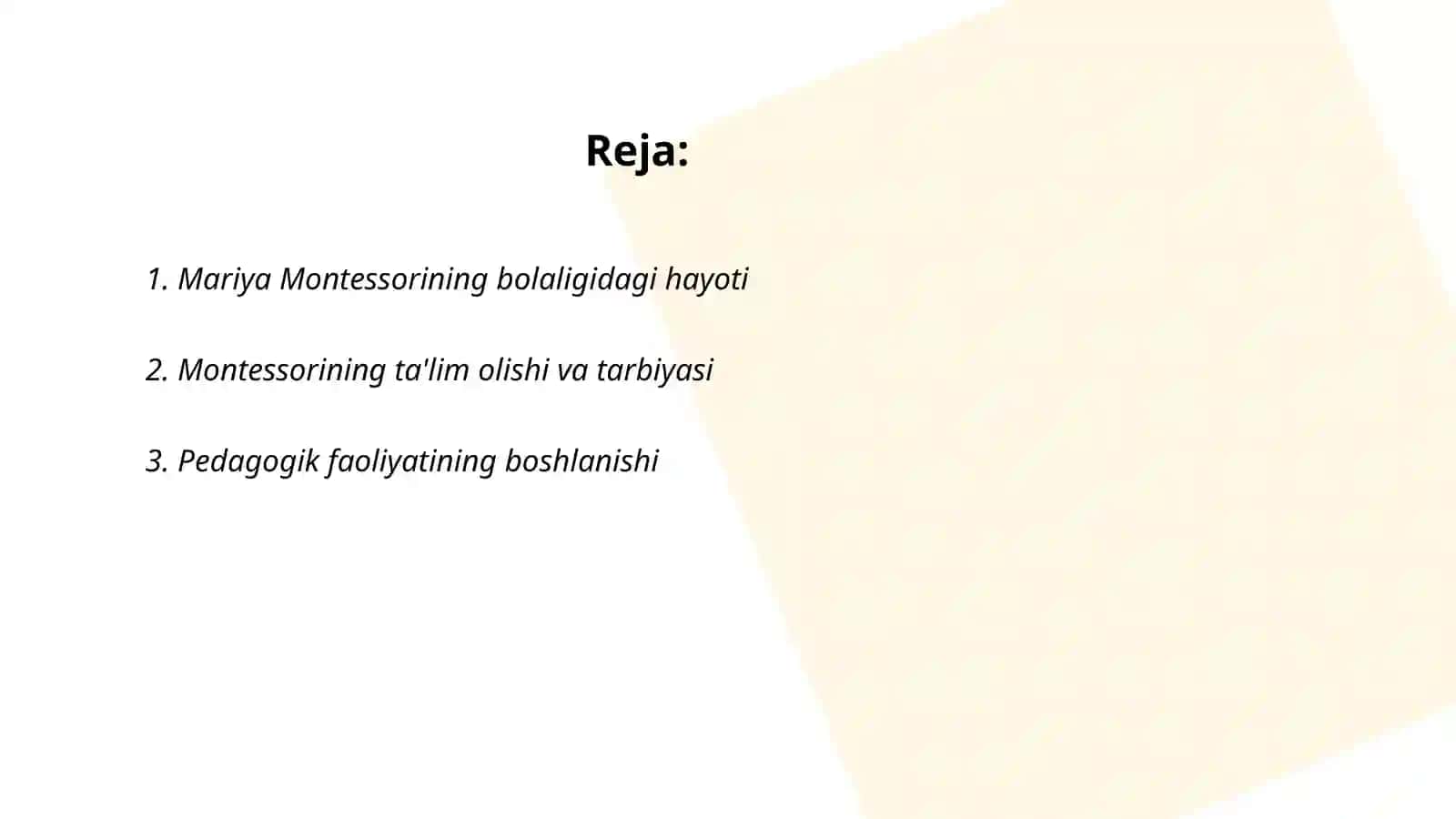 Mariya Montossore hayoti va ijodi 2