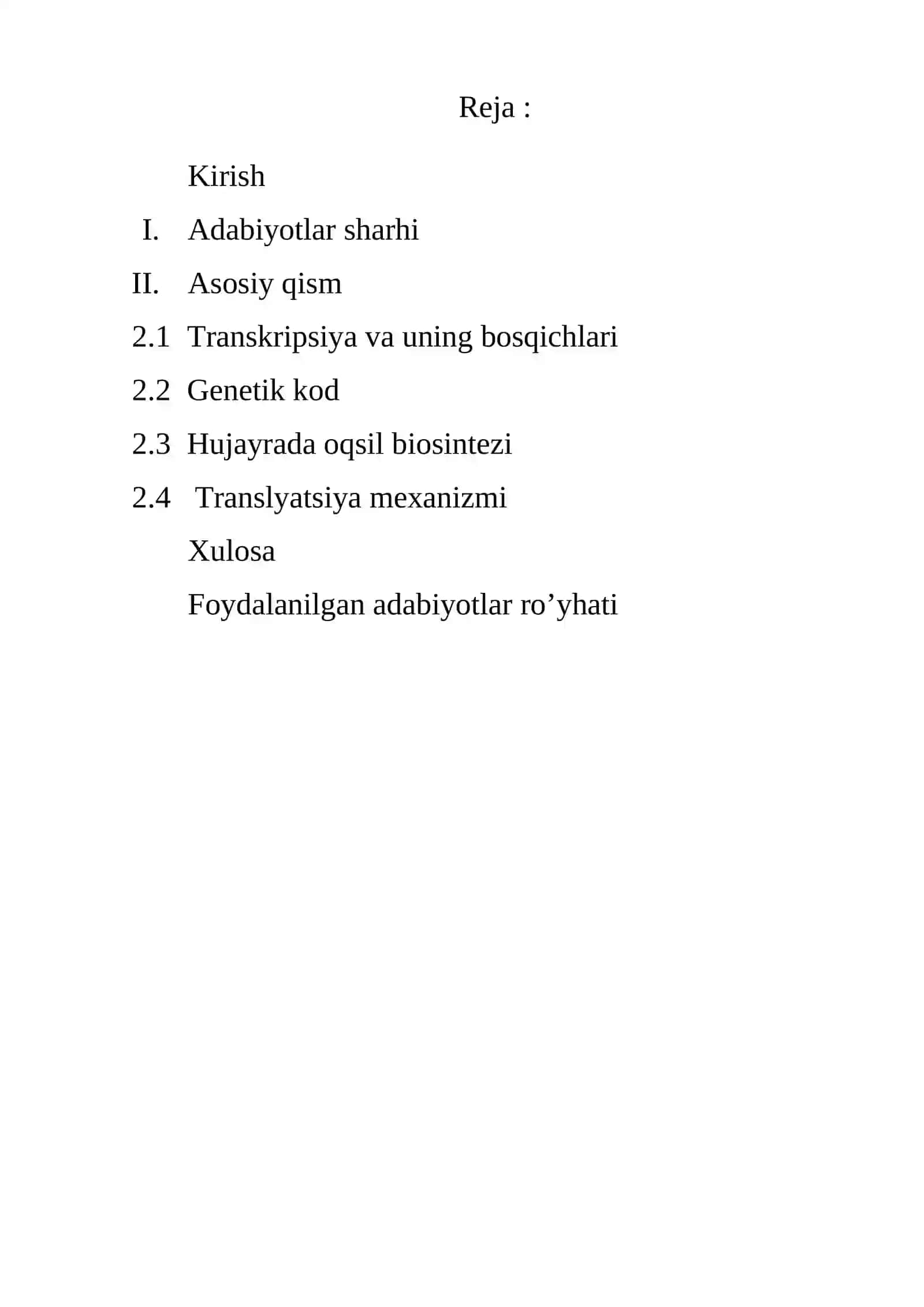 Transkripsiya, translyatsiya va oqsil sintezi 2