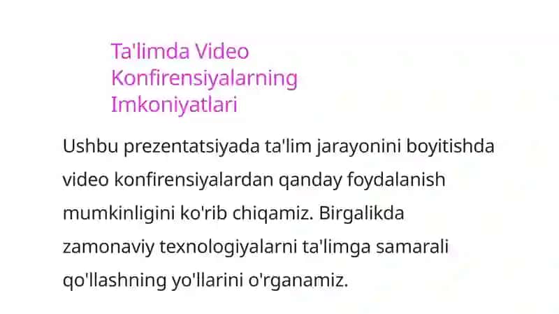 Ta'limda Video Konfirensiyalarning Imkoniyatlari 2