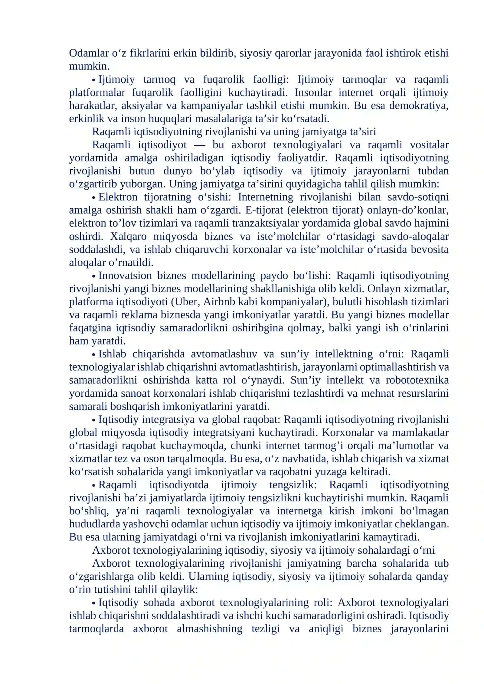 Mavzu 12. AXBOROTLASHGAN VA RAQAMLI JAMIYATDA MANFAATLAR TO‘QNASHUVI 2