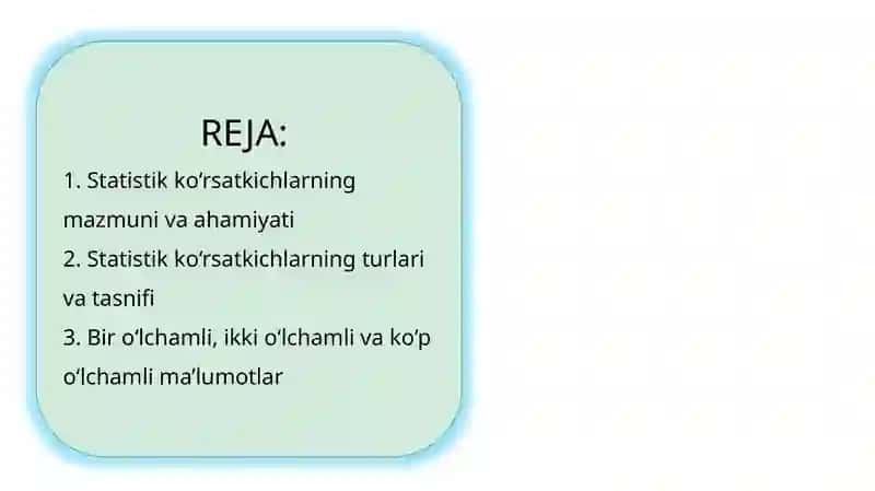 Statistik ko‘rsatkichlar 2