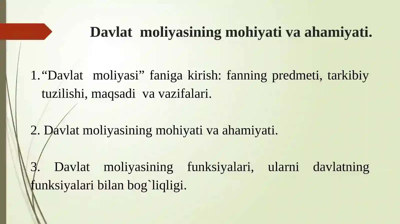 Davlat moliyasi faniga kirish 2