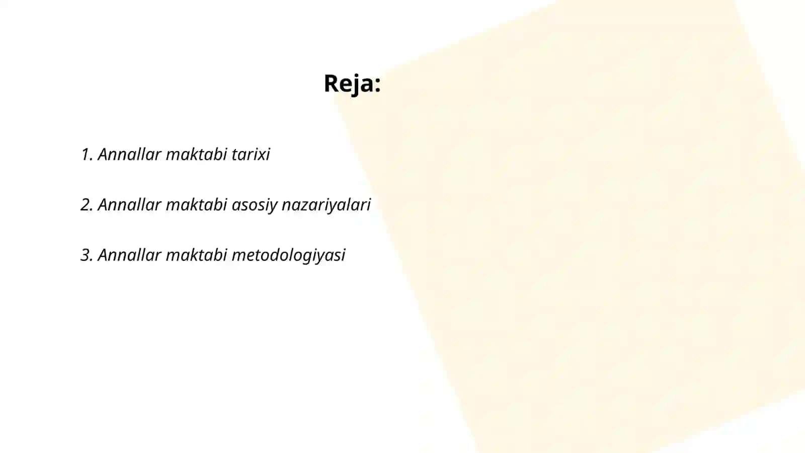 Annallar maktabi faoliyatini ilmiy o'rganish 2