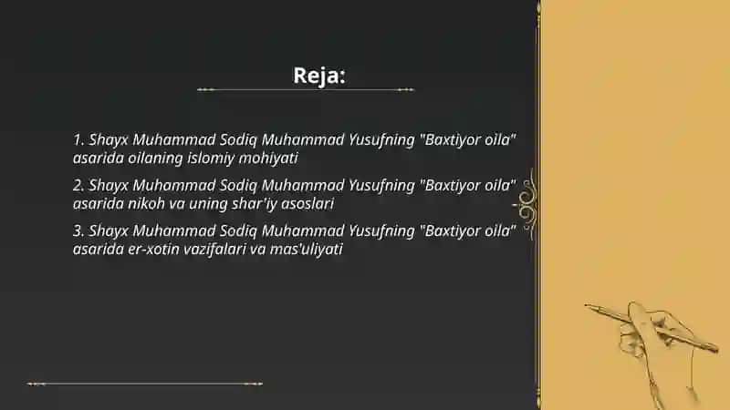 Baxtiyor oila asarida islom qadriyatlarining talqini 2