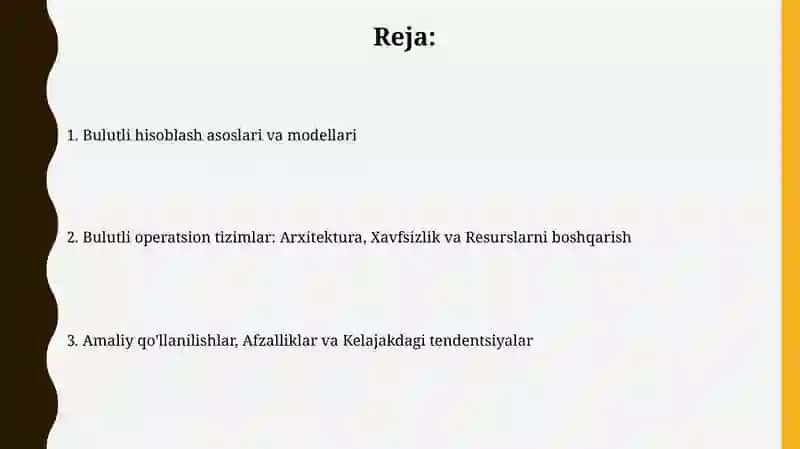 Bulutli hisoblashning asoslari va operatsion tizimlarda qolanilishi 2