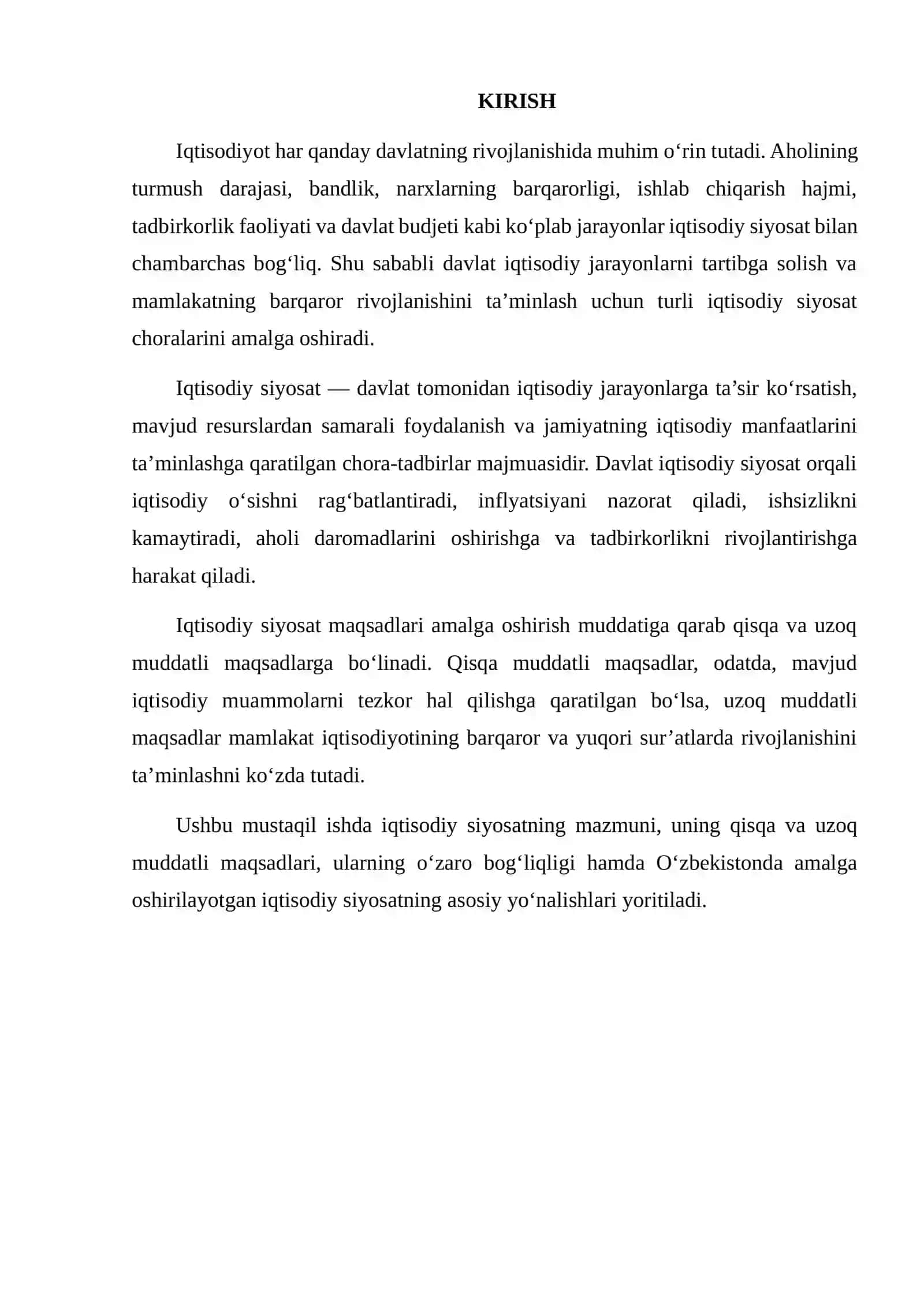 IQTISODIY SIYOSATNING QISQA VA UZOQ MUDDATLI MAQSADLARI 2