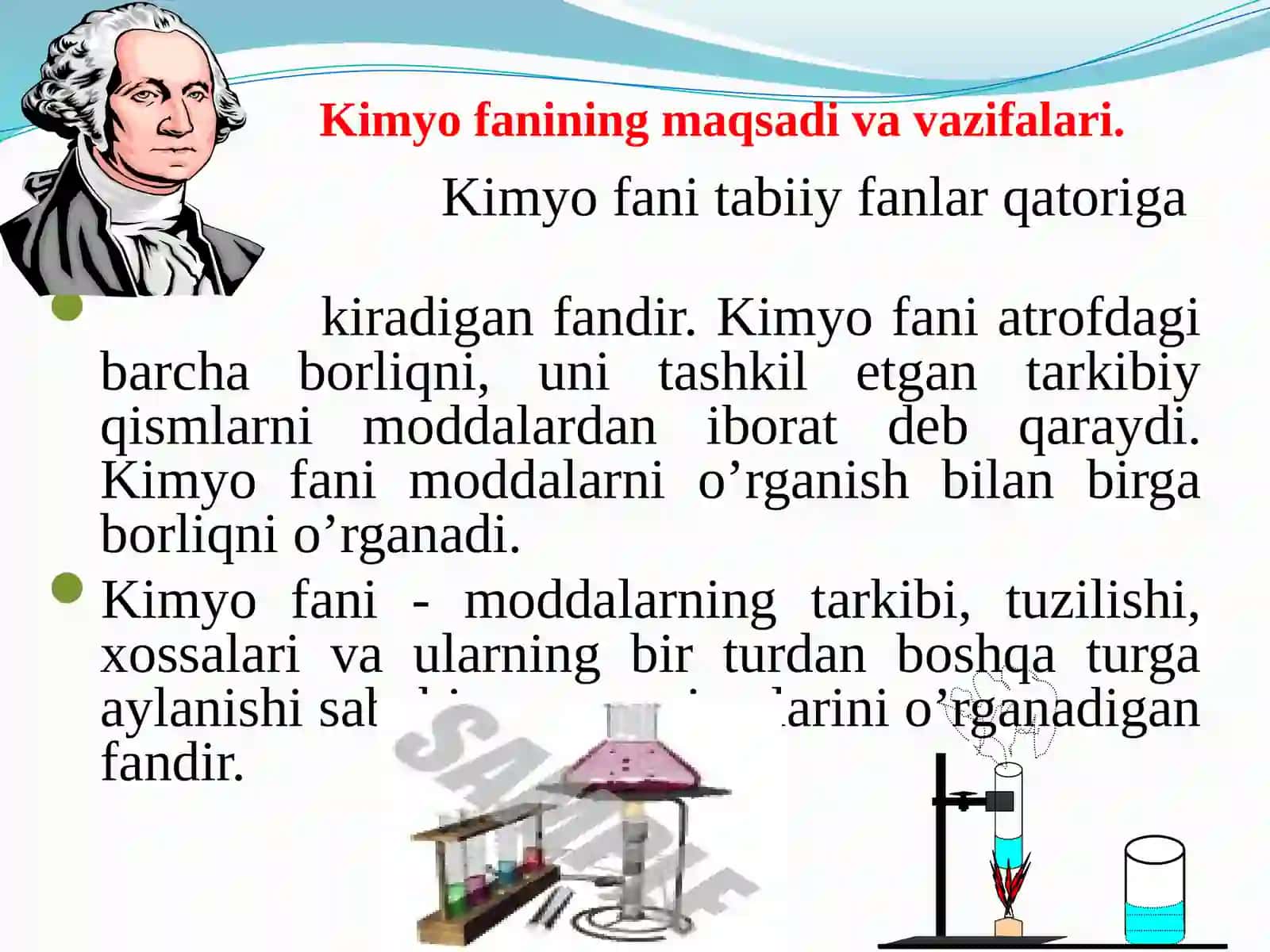Kimyoning maqsad va vazifasi. Kimyoning asosiy qonunlari 2