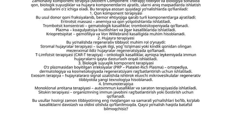 Qon komponentlari va preparatlari 2