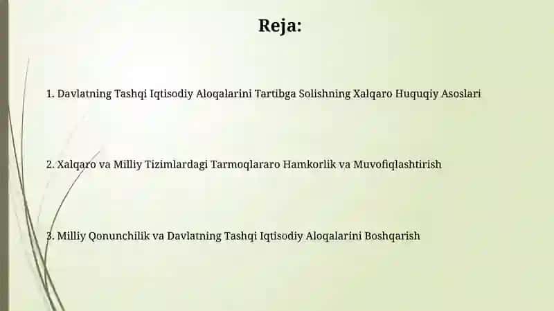 Davlatning Tashqi Iqtisodiy Aloqalarini Tartibga Solishning Xalqaro Huquqiy Asoslari 2