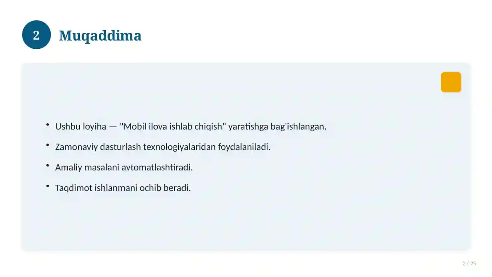 Mobil ilova ishlab chiqish 2