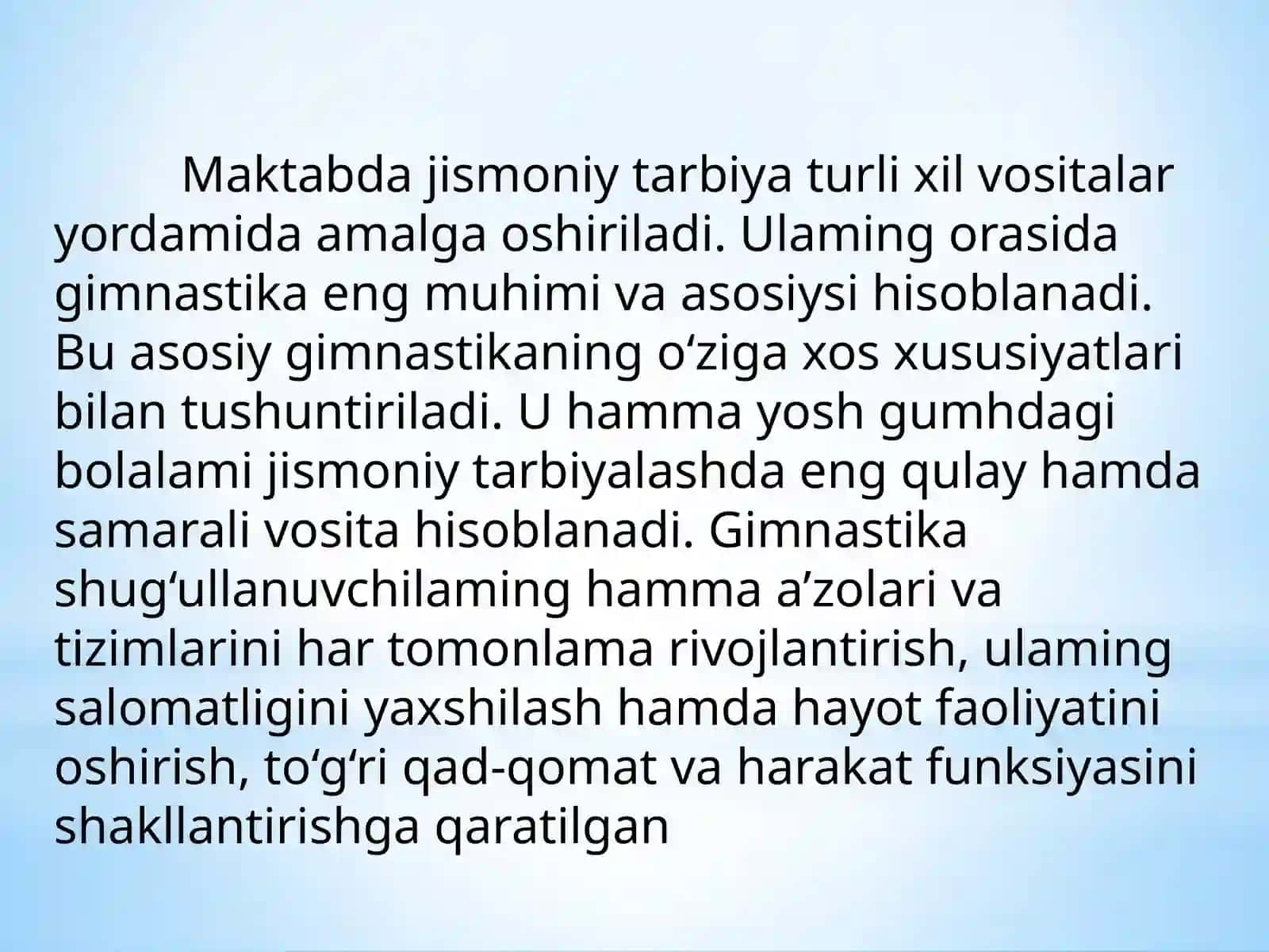 MAKTABDAGIMNASTIKA DARSINI O‘TKAZISH USLUBIYATLARI 2