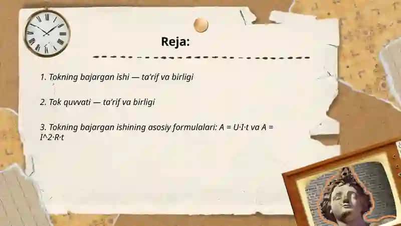 Tokning bajargan ishi va quvvati 2