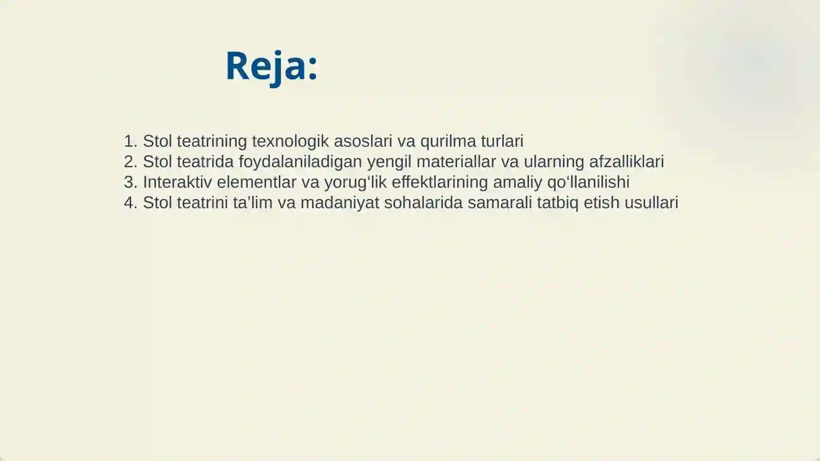 STOL TEATRINING TEXNOLOGIYASI VA AMALIY IMKONIYATLARI 2