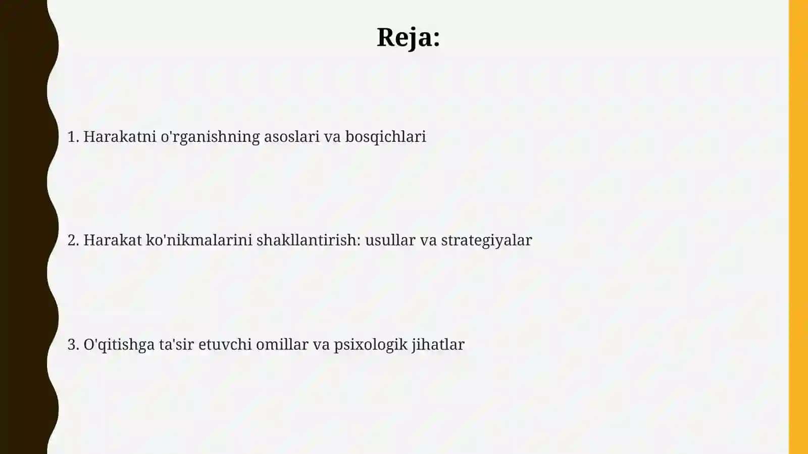 Harakatni o'rganish asoslari va bosqichlari 2