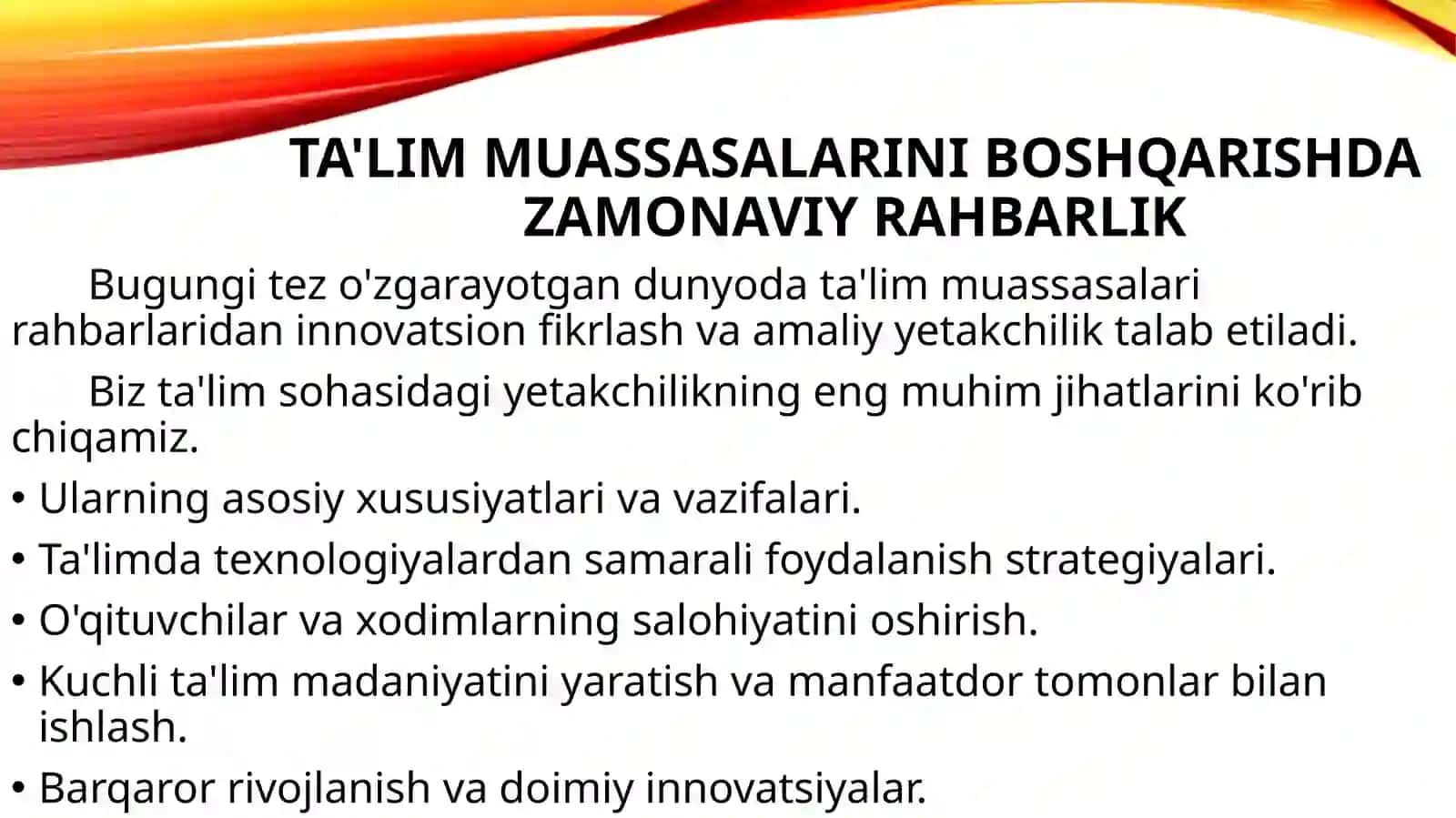 Ta’lim Muassalarini Boshqarishda Zamonaviy Rahbarlik 2