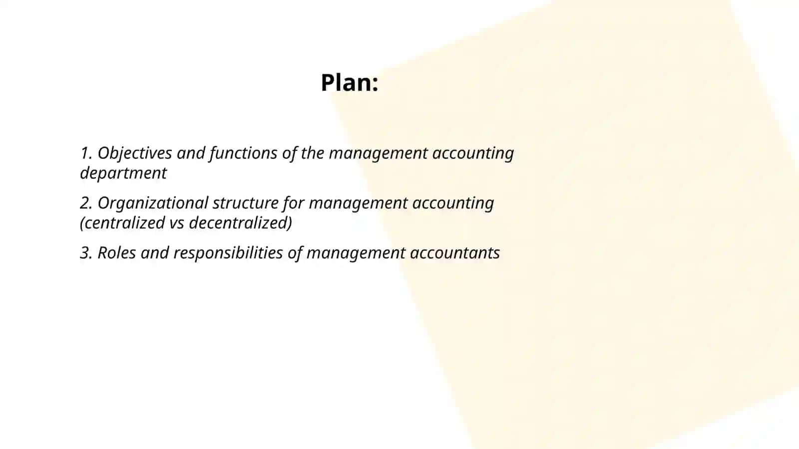 Organization of management accounting 2