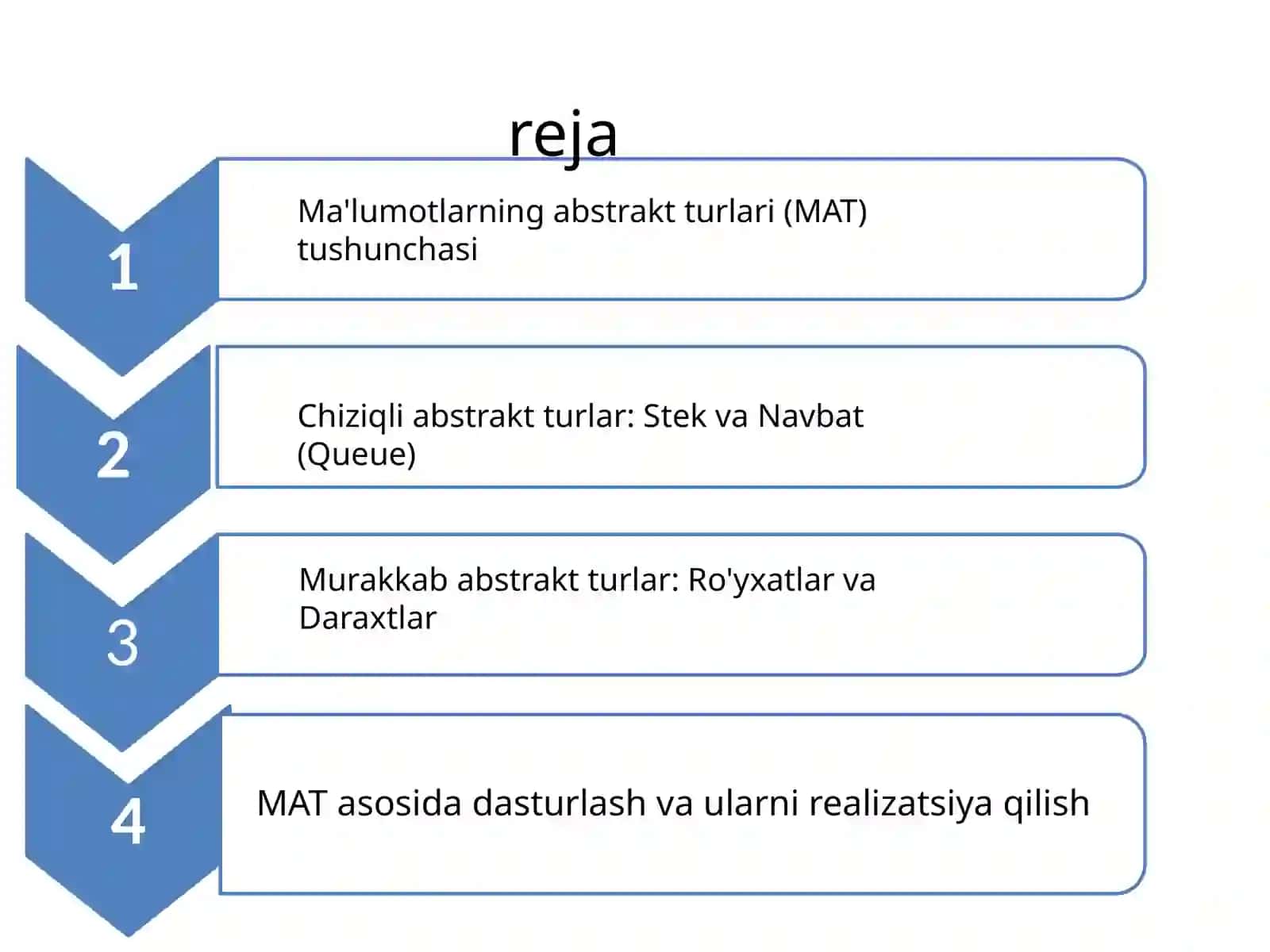 Ma'lumotlarning abstrakt turlari va ular asosida dasturlash 2