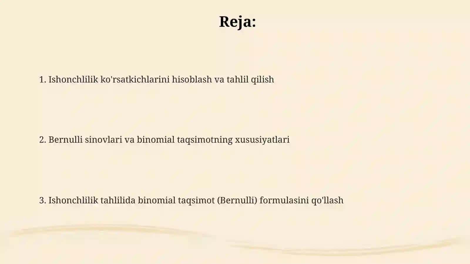 Binomial taqsimotning qo'llanilishi 2