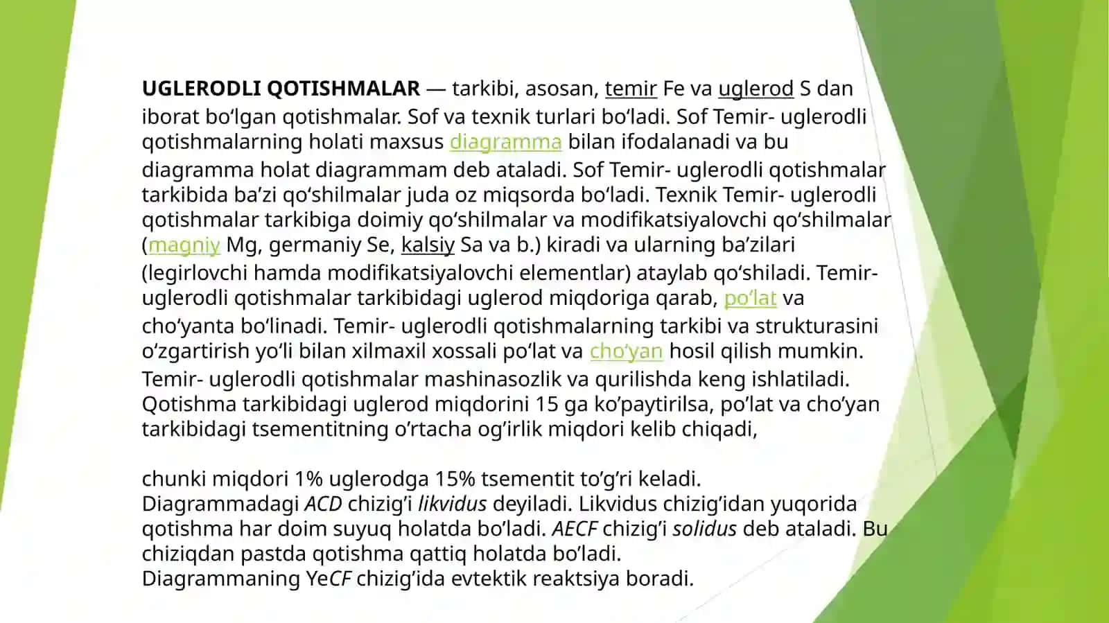 UGLERODLI QOTISHMALAR 2