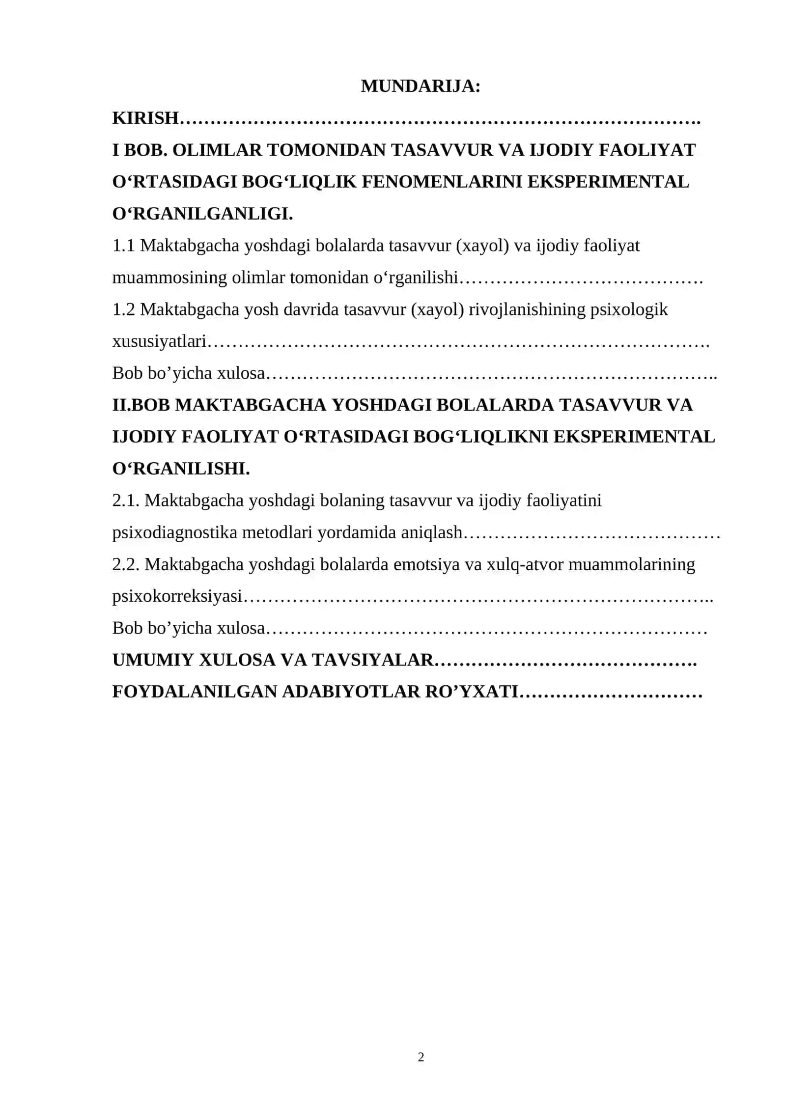 MAKTABGACHA YOSHDAGI BOLANING TASAVVUR (XAYOL) VA IJODIY FAOLIYATI OʻRTASIDAGI BOGʻLIQLIK FENOMENLARI 2