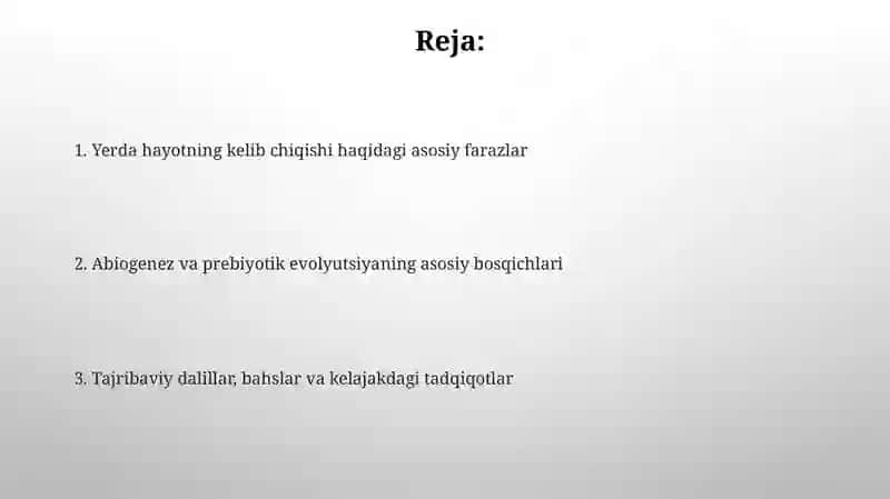 Yerda hayotning paydo bolishi haqidagi farazlar 2