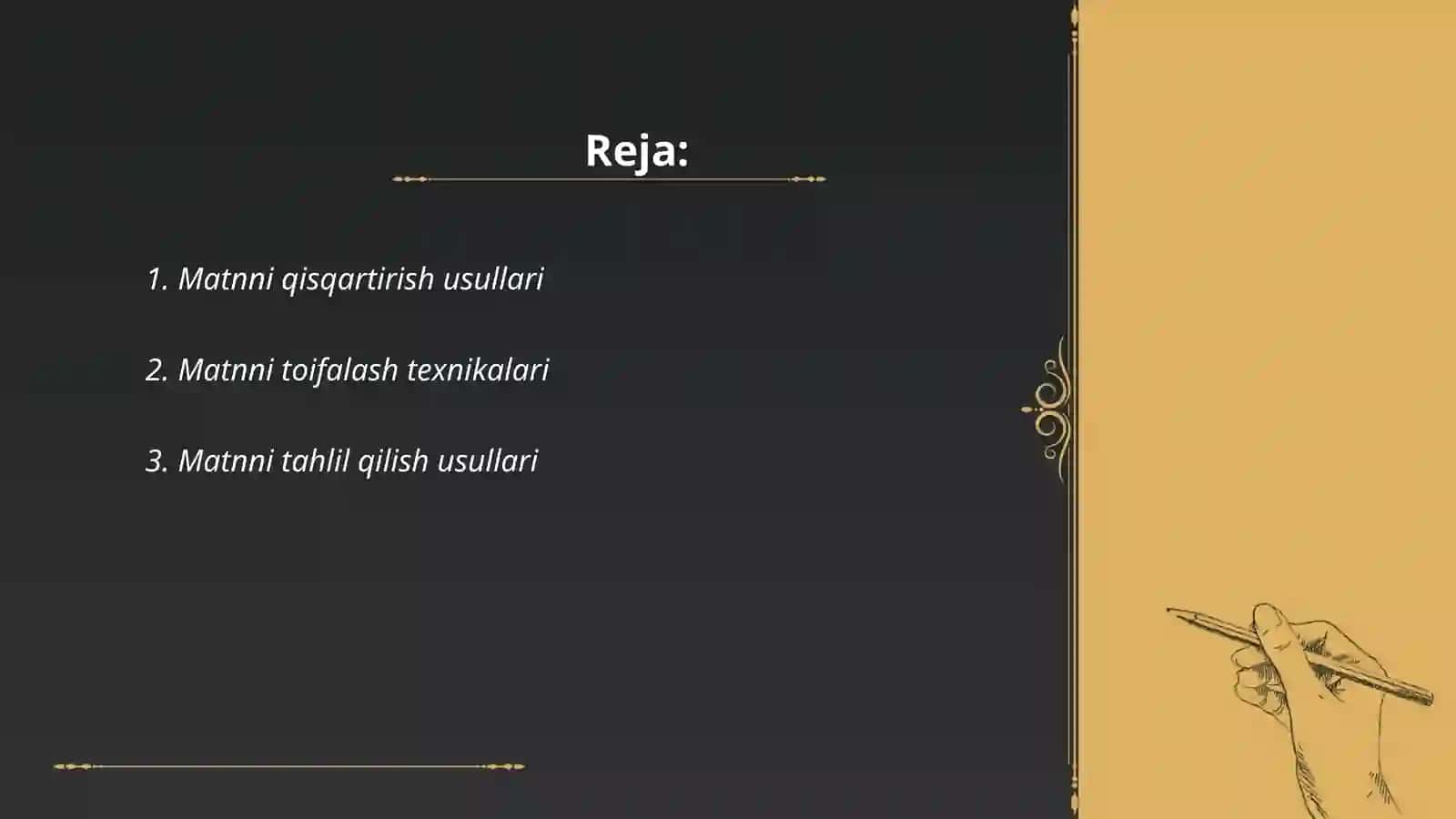 Matnni qisqartirish usullari 2