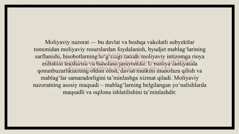 Oʻzbekiston respublikasida moliyaviy nazorat va moliyaviy javobgarlik 2