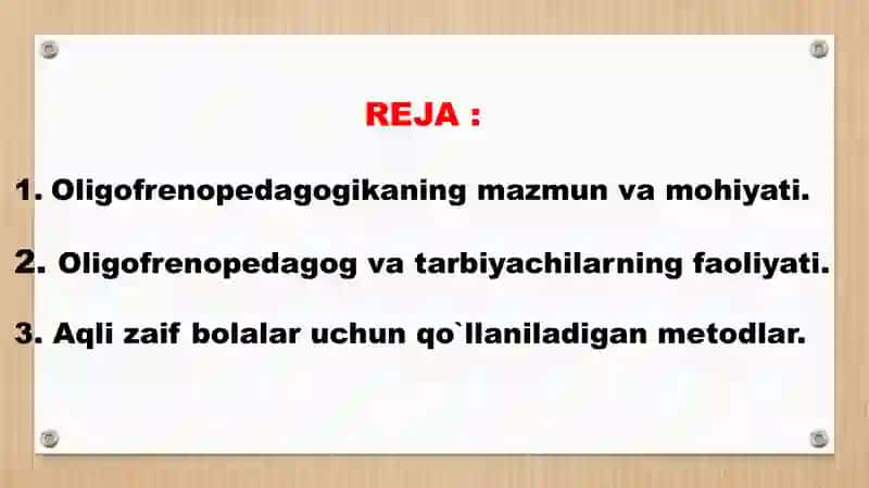 Oligofrenopedagogning ish sifati 2
