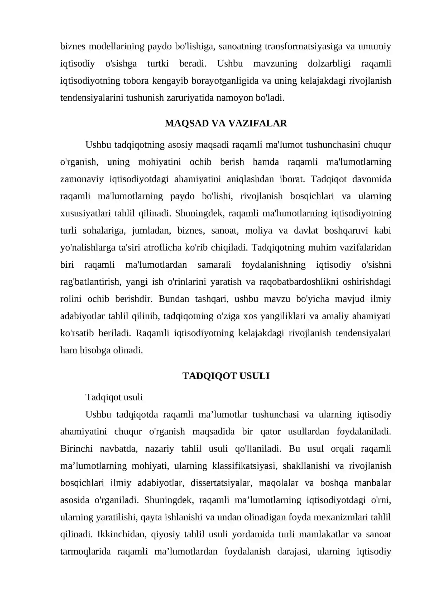 RAQAMLI MA’LUMOT TUSHUNCHASI. RAQAMLI MA’LUMOTLAR VA ULARNING IQTISODIY AHAMIYATI 2