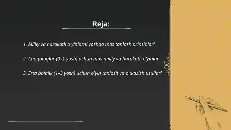 Milliy va harakatli o'yinlarni yoshga mos tanlash prinsiplari 2