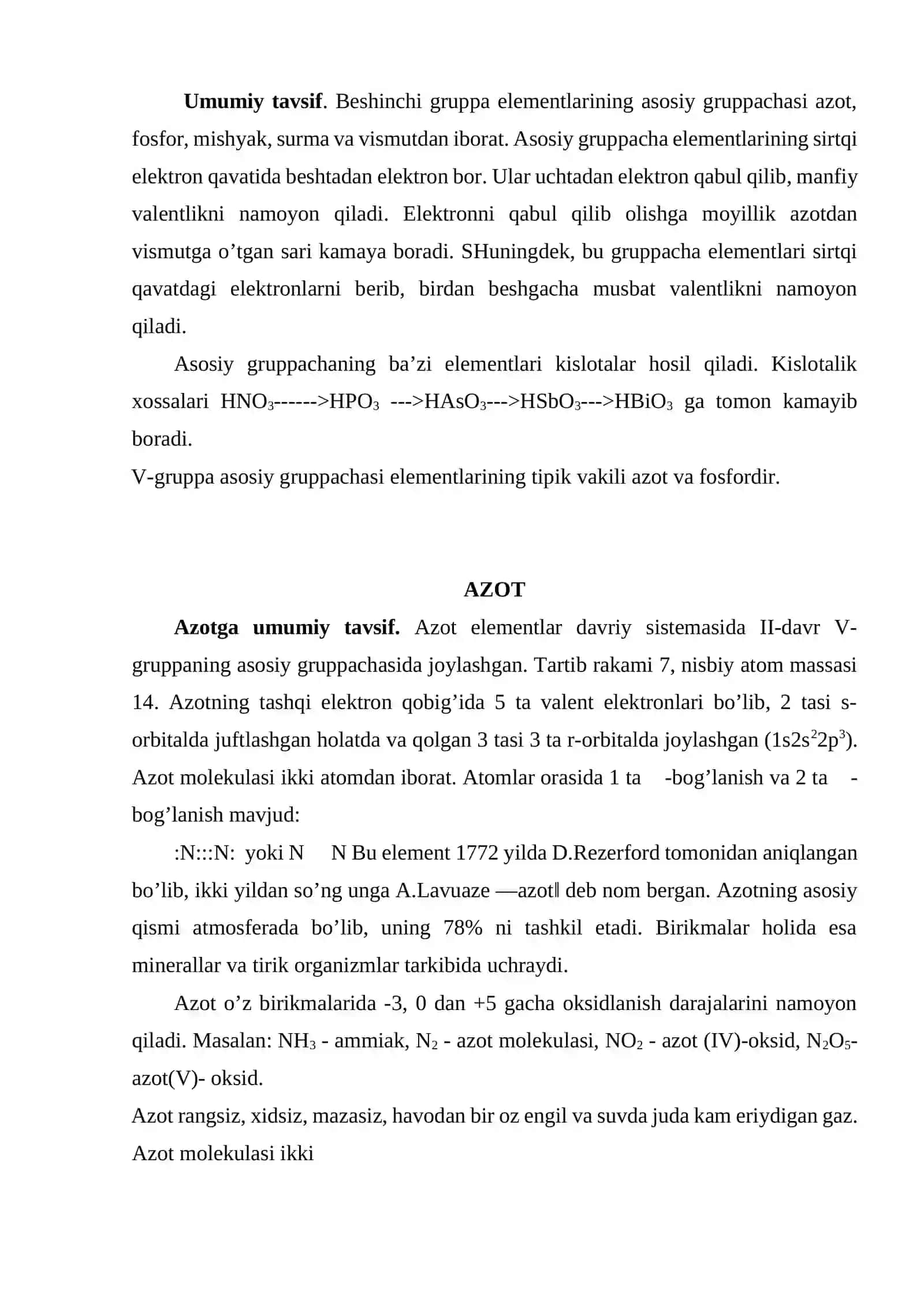 Azot guruxchasi elеmеntlari 2