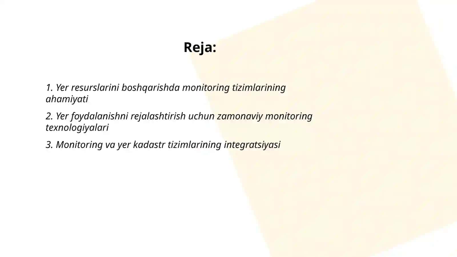 Monitoring Sistemalarining Yerdan Foydalanish Ishlarini Tashkil Etishdagi O'rnini Aniqlash 2