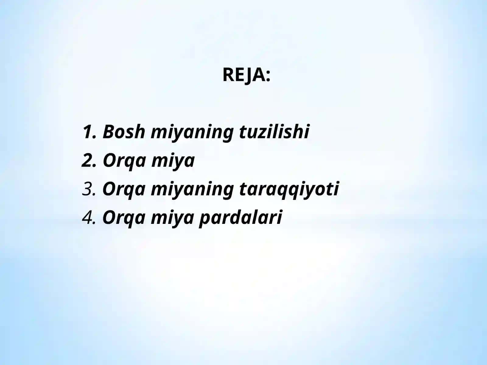 Bosh miya katta yarim sharlarining tuzilishi va fiziologiyasi 2