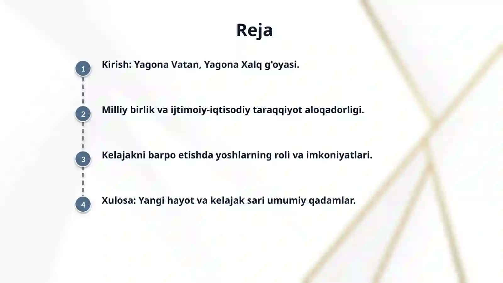 Yagona vatan yagona xalq bo'lib yangi xayot va kelajak yaratamiz 2