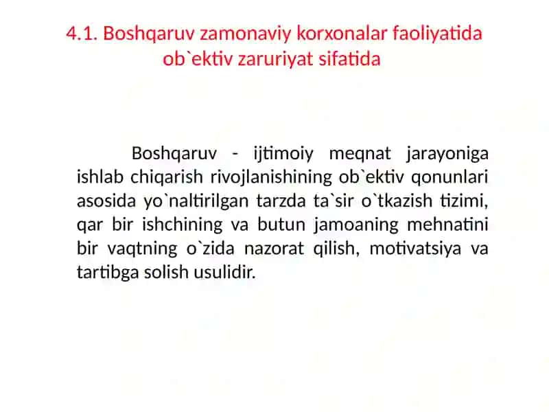 Korxonani boshqarish va korxonaning tashkiliy tuzilmasi 2