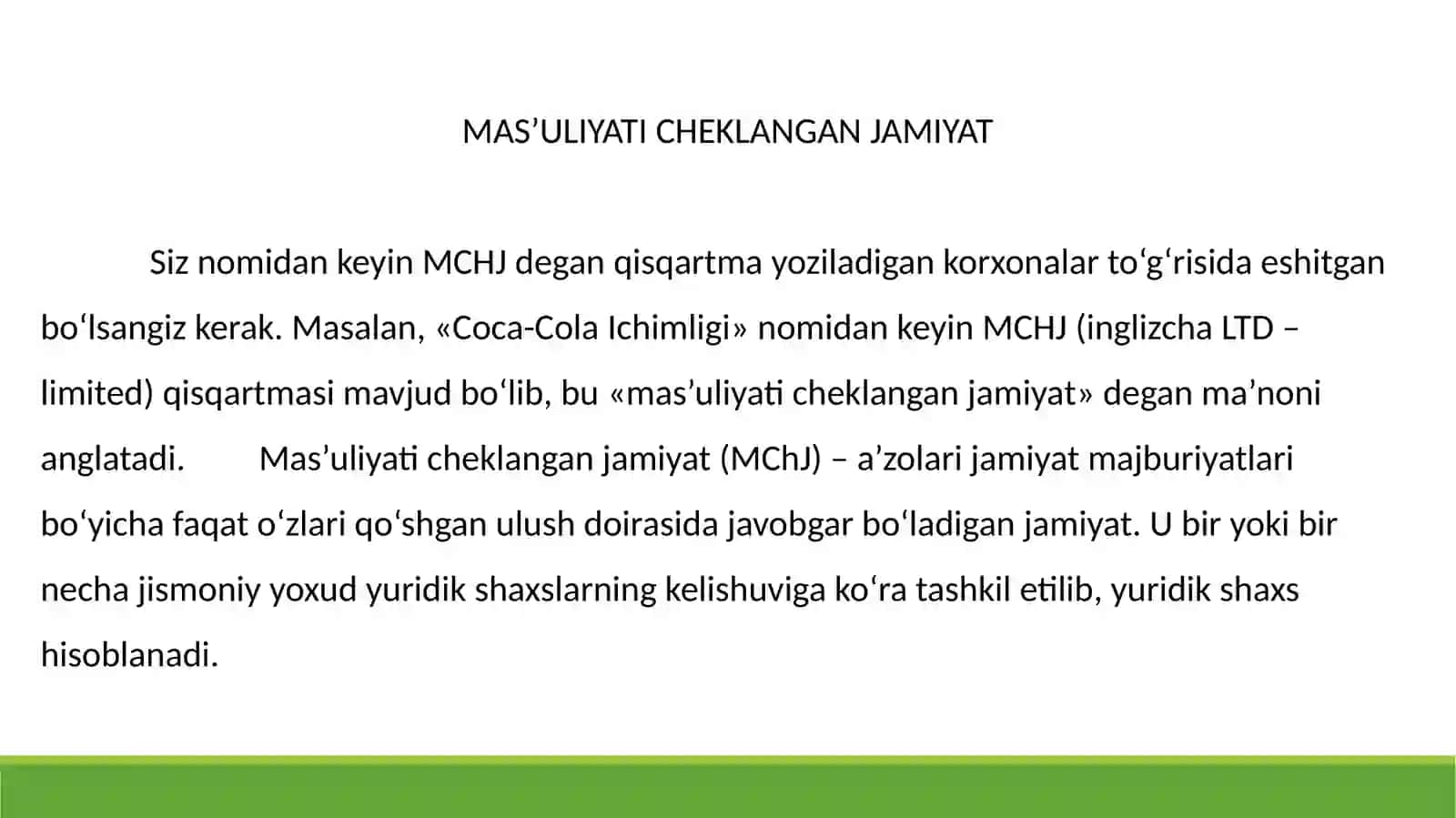 Mas’uliyati Cheklangan Jamiyat 2