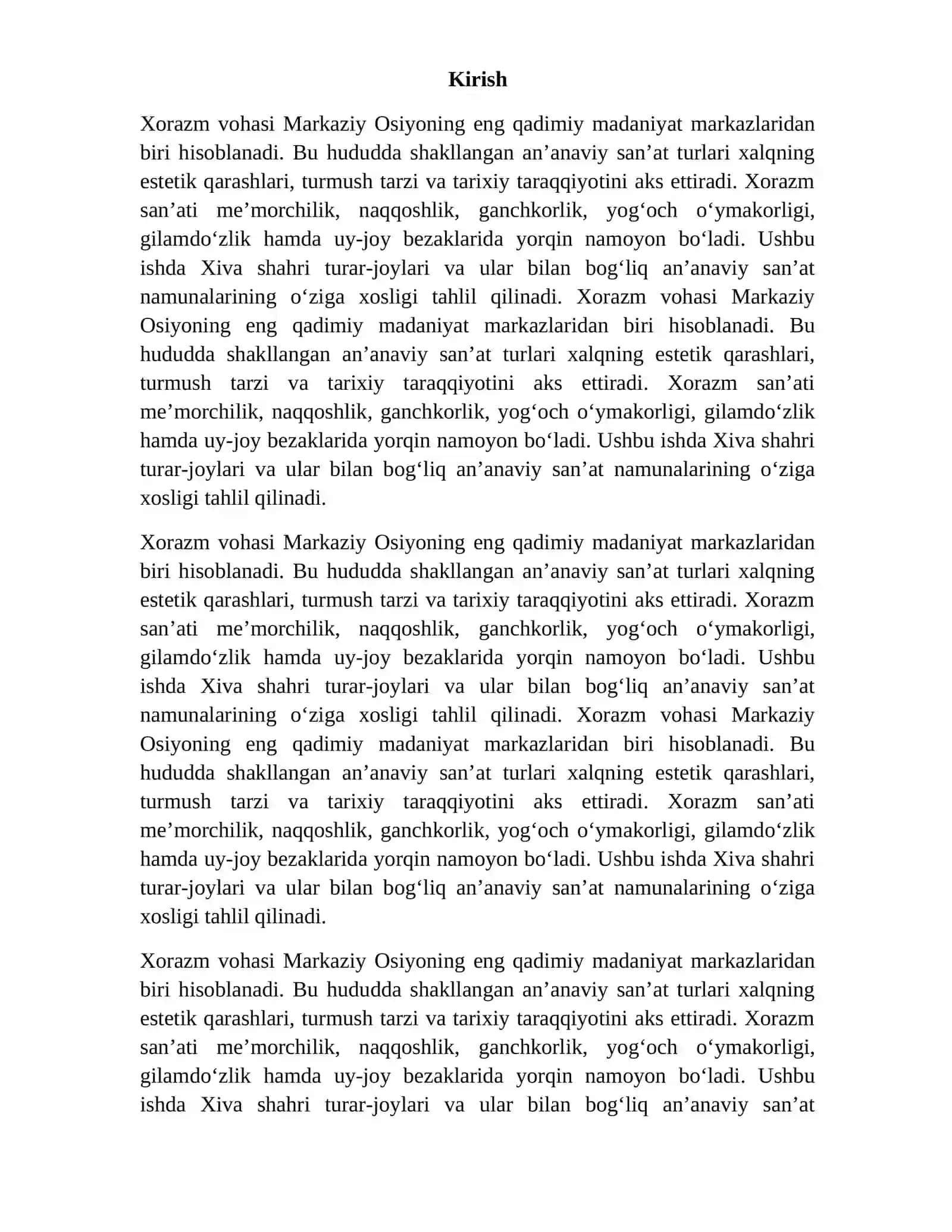 XORAZM AN’ANAVIY SAN’ATI 2